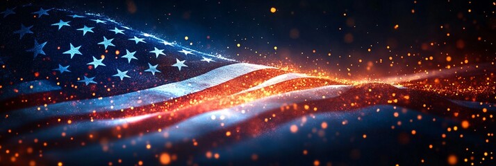 4th of July background with USA flag
