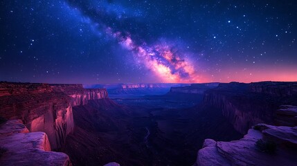 Canyon milky way sunset landscape