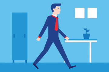 Fototapeta premium Businessman Walking in Office Corridor