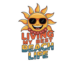 Art & Illustration.Bright and fun summer vibes t-shirt design featuring tropical elements, bold colors, and a relaxed, beachy feel — perfect for sunny days and vacation wear.