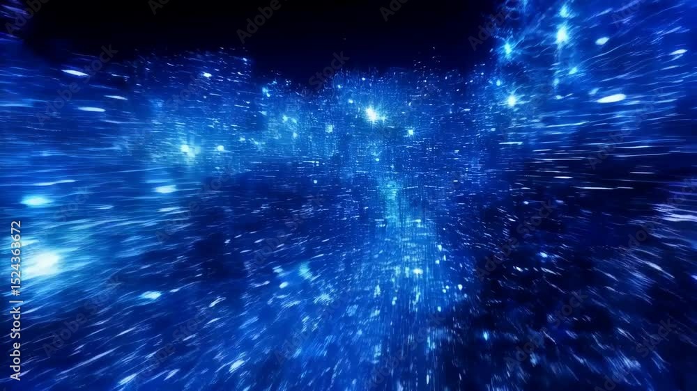 Aufkleber dynamic blue particle burst creating stunning cosmic tunnel effect