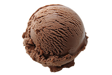 Obraz premium Single scoop of chocolate ice cream isolated on transparent background