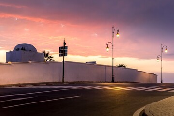 Rabat, Morocco - March 22, 2024: Sunset in Rabat, near Kasbah of the Oudayas