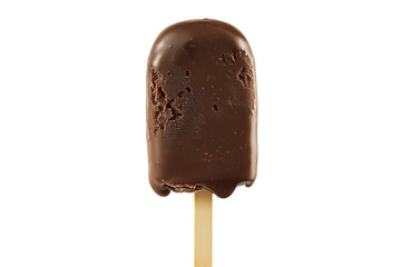 Chocolate covered ice cream bar isolated on transparent background