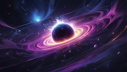 Cosmic Explosion Stunning Nebula Planet Wallpaper, High-Resolution Space Art for Desktop and Mobile Backgrounds