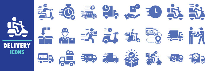 Delivery service icons set fast shipping transportation © Vectory Icons