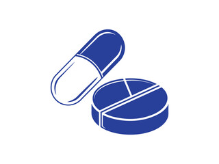 Colorful Set of Pill and Capsule Icons, different colored icons of pills and capsules, isolated on a white background, Colorful Medical Pills, Capsule and Table, pill, capsule, tablet, medicine, pharm