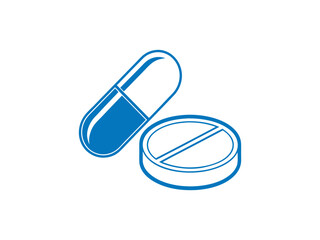 Colorful Set of Pill and Capsule Icons, different colored icons of pills and capsules, isolated on a white background, Colorful Medical Pills, Capsule and Table, pill, capsule, tablet, medicine, pharm