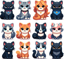 a cat avatars vector  illuistration