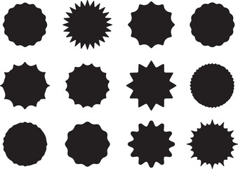 starburst, shapes, vector, set, design, collection, badge, tag, label, sale, burst, black, graphic, element, round, abstract, modern, pattern, template, symbol, 