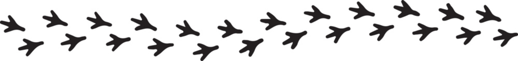 bird, footprint, tracks, trail, path, black, white, animal, nature, walk, print, paw, design, vector, illustration, isolated, graphic, element, pattern, 