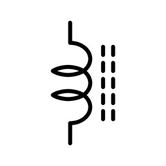 Electrical Component icon. Ferrite Core Inductor outline icon. Great for power circuits and electronics UI.