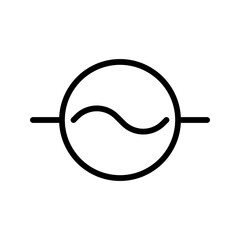 Electrical Component icon. AC Supply outline icon. Ideal for power systems and electronics UI.