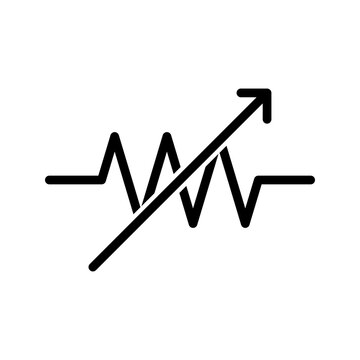 Electrical Component icon. Rheostat Resistor outline icon. Perfect for current control and electronics UI.