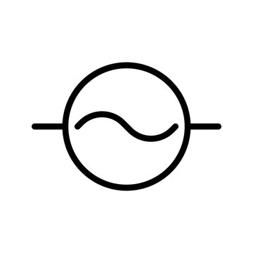 Electrical Component icon. AC Supply outline icon. Ideal for power systems and electronics UI.