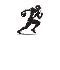 a clean football player silhouette design, isolated on a white background