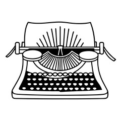 Vintage Typewriter Vector Illustration Icon Graphic Design
