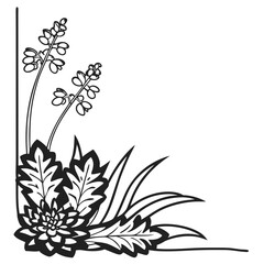 Floral Corner Vector Design Flower Border Elegant Decoration