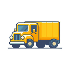 big delivery truck with yellow container vector illustration isolated