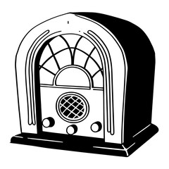 Vintage Radio Vector Illustration Retro Style Design Element