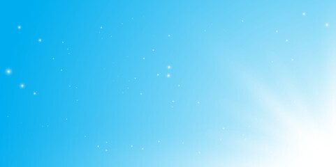 Naklejka premium Abstract Glowing Sunburst Light Effect on Blue Sky – Sunny Day Vector. 