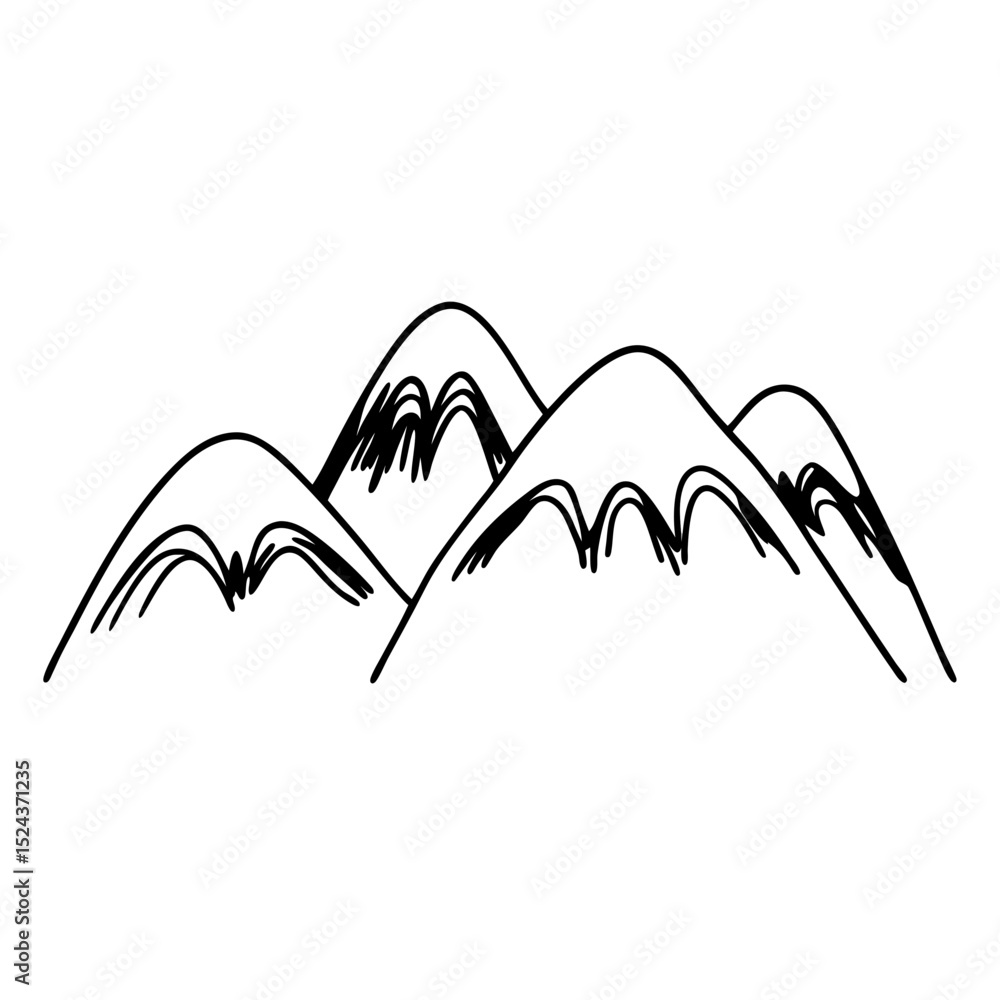 Poster mountain range vector illustration simple outline design