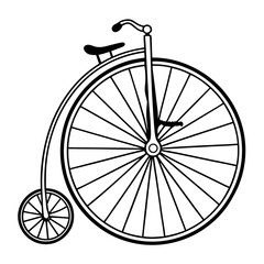 Fototapeta premium Vintage Bicycle High Wheel Bike Illustration Vector