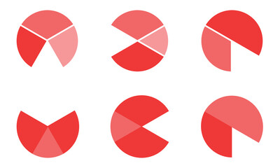 Circular chart, vector pie chart icon trendy style