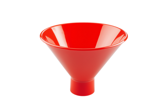 Red Plastic Funnel Isolated on Transparent Background