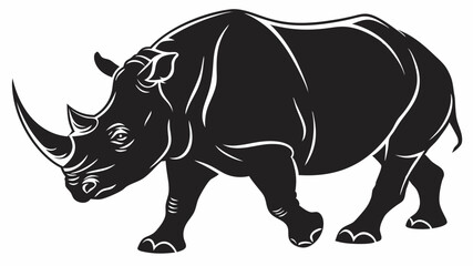 Obraz premium Powerful Rhino Silhouette A Majestic Creature of the African Savanna