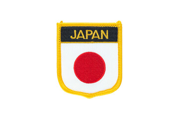 Japanese Fabric Uniform Flag Patch Isolated on White Background