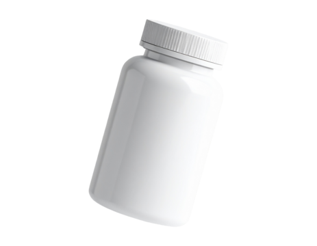 Medicine bottle in 3D, floating, PNG