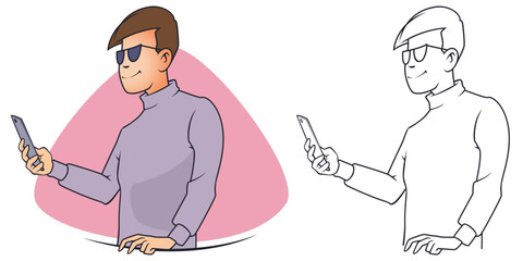 Man with smartphone in hand.