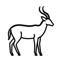 Fototapeta premium Cartoon antelope with a graceful stance standing on a white background