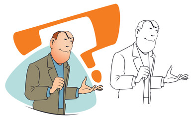 Tricky Man with Question Mark.