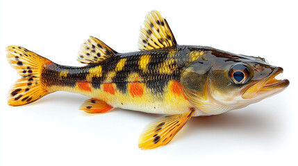 Fototapeta premium Colorful perch isolated on white studio background