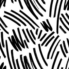 Seamless abstract geometric pattern. Background in black, white. Illustration. Lines. Design for textile fabrics, wrapping paper, background, wallpaper, cover.