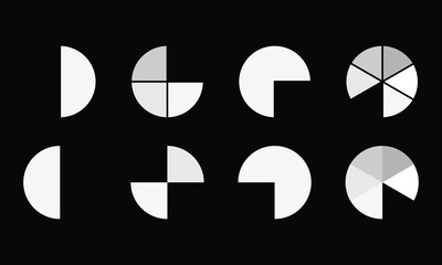 Circular chart, vector pie chart icon trendy style