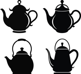 Tea kettle black silhouette