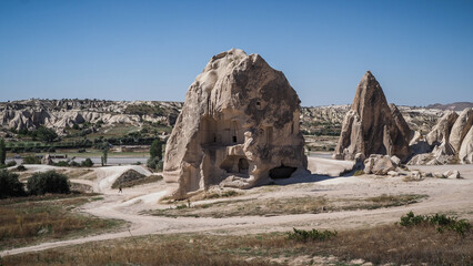 Unique rock formations in the Cappadocia region in Turkey