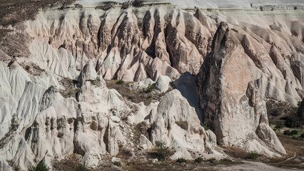 Unique rock formations in the Cappadocia region in Turkey