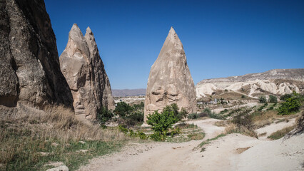 Unique rock formations in the Cappadocia region in Turkey