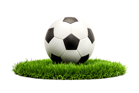 Soccer ball on grass isolated on a white background png