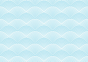 Fototapeta premium Seamless pattern with blue waves