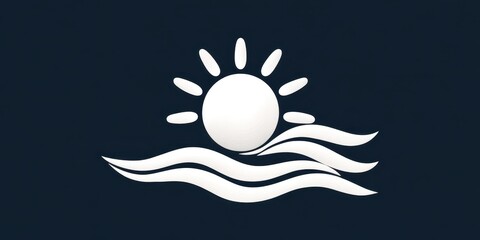 Naklejka premium Smooth Curved Minimal Sun and Moon Icon