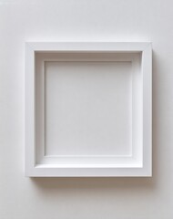 Square White Frame on Textured Wall, Ideal for Mockups and Showcasing Minimalism in Interior Design and Artistic Presentation : Generative AI