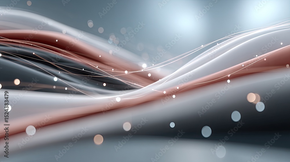 Poster close-up view of dynamic glowing data streams swirling through a virtual landscape, showcasing the b