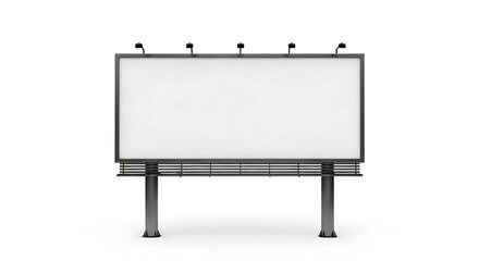 Obraz premium Blank advertising billboard for mockup with empty space for advertisement on white background