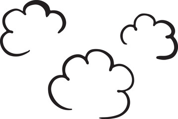 cloud, clouds, weather, sky, black, white, outline, illustration, vector, drawing, doodle, line art, clipart, design element, graphic, isolated, minimalist, simple, cartoon, hand drawn, sketch, 
