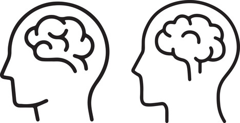 brain, head, human, outline, vector, illustration, thinking, cognitive, neurology, psychology, mind, intelligence, idea, concept, knowledge, education, medical, healthcare, silhouette, profile, cerebr
